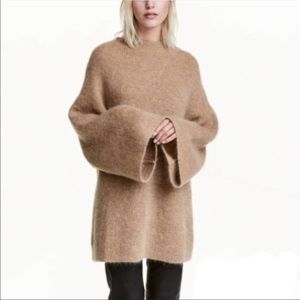 H & M Mock Turtleneck Ribbed Mohair Wool Sweater S